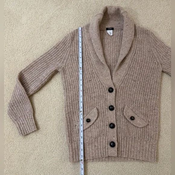 J. Crew Taupe Button-Up Wool Blend Cardigan - Picture 5 of 10